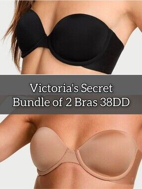 (2) Victoria's Secret Strapless Convertible Bras Sz 38DD NWT